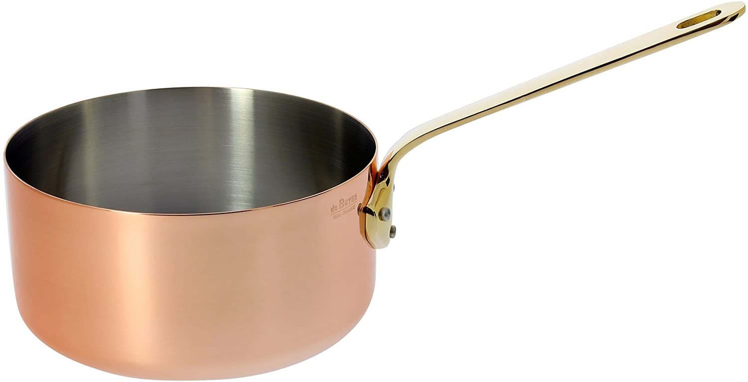 De Buyer Mini Saucepan Inocuivre Brass Handle, 90 mm, Orange, 8,1 x 9 x 7,5 cm