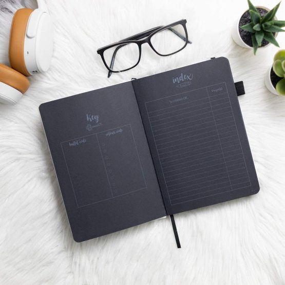 A5 Starry Night Dotted Journal by Scribbles That Matter - Bullet Dot Grid Notebook - 160gsm Black Paper No Bleed - Hardcover Notebook - Create Your Own Unique Life Organizer - White - Image 4