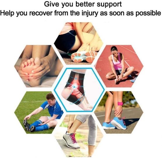 KGONE Adjustable Ankle Support, Ankle Brace Breathable Nylon Elastic Material Ankle Wrap for Sports, Joint Pain, Sprains Fatigue etc, One Size Fits All - Image 2