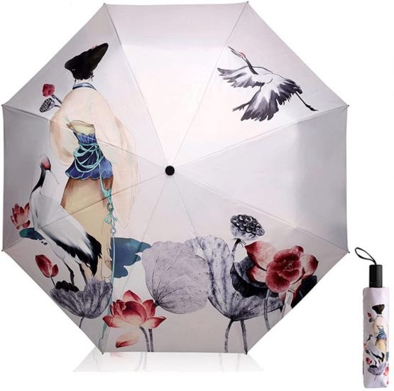 Maibar Sun Umbrella for Women UV Protection Umbrella Lady Folding Umbrellas Small Lightweight 210T 8 Bones Parasols