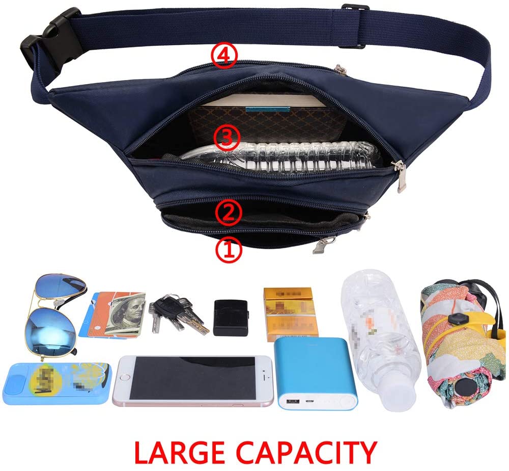 Waterproof bumbags and Fanny Packs for Women Men Hiking Running Travel Dog wolking Waist Bag for Women Men Ladies Boys Waterproof for Outdoor Sport - Image 2