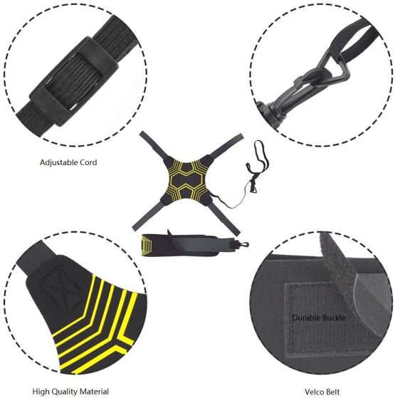 Yibak URMI Football Kick Trainer, Soccer Training Aid football Skills Improvement Practice for Kids Adults Hands Free Solo Practice Training Equipment Aid With Belt Elastic Size Fits 3 4 5 Footballs - Image 2