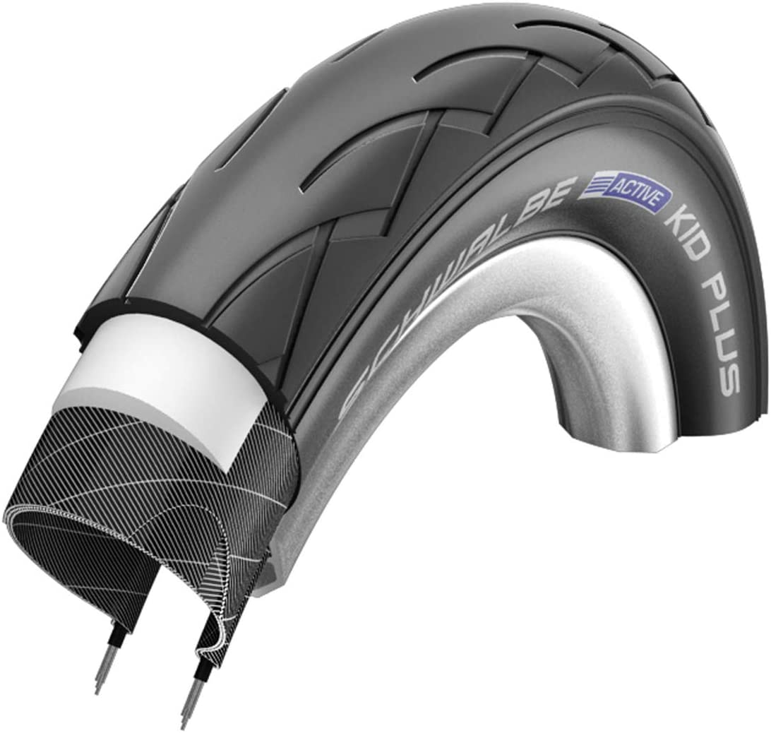 Schwalbe Kid Plus Active Puncture Guard Black N Roll Wired Tyre with 350 g (47-203) - 12 x 1.75 Inches, Black - Image 2