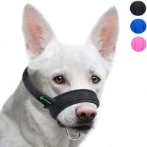 ILEPARK Dog Muzzle with Fabric for Small, Medium and Large Dogs, Anti Biting, Chewing, Adjustable Neck, Breathable(M, Black)