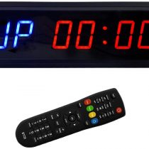 BTBSIGN LED Interval Timer Count Down/Up Clock Stopwatch with Remote for Home Gym Fitness (Two Blue+Four Red)