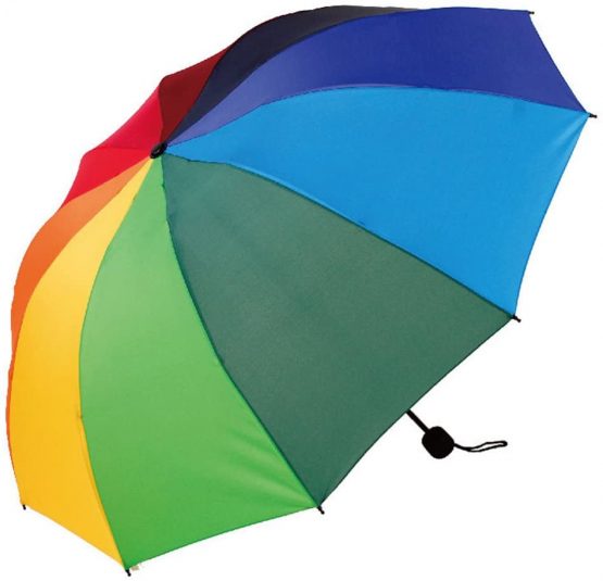 HorBous Triple folding umbrella for Rainy and Sunny Days Rainbow Umbrella 10 Rib Wind Resistant Steel Frame 10 colors umbrella cloth - Image 3