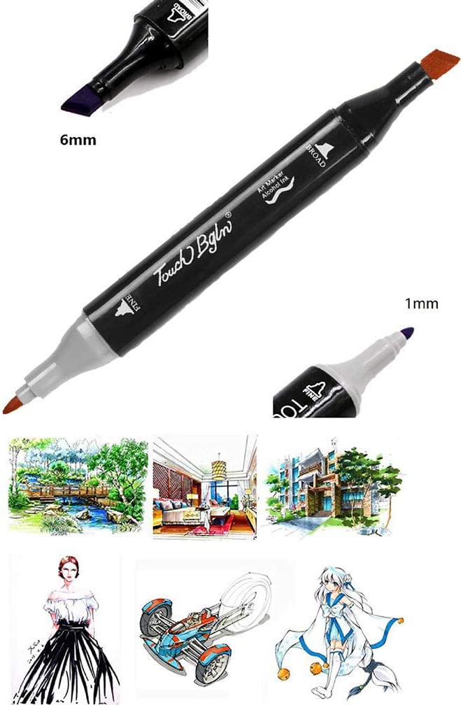 Vallteng 40 Colours Graphic Marker Pen,Artist Necessary Permanent Art Markers Twin Marker Pen Animation Design for Drawing Coloring Highlighting and Underlining with Carrying Case - Image 4