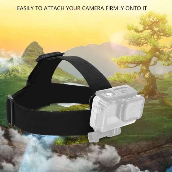 EBTOOLS Action Sport Camera Mounting Headband Adjustable Elastic Headband Suitable for most Sports Cameras (Camera Not Included) - Image 2