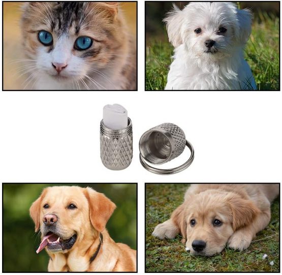 fanshiontide 6 Pcs Pet ID Tube Tags Barrel Tube Collars for Pet Metal ID Collar Tags for Dog Cat Address Name Label Tube Prevent Pet Lost - Image 4