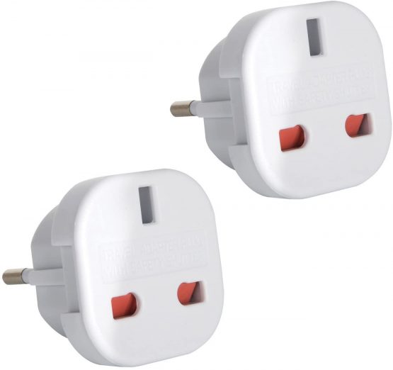 TEC UK - 2 x UK to EU Europe European Travel Adapter suitable for France, Germany, Spain, Egypt, China - Refer to Product description for Country list