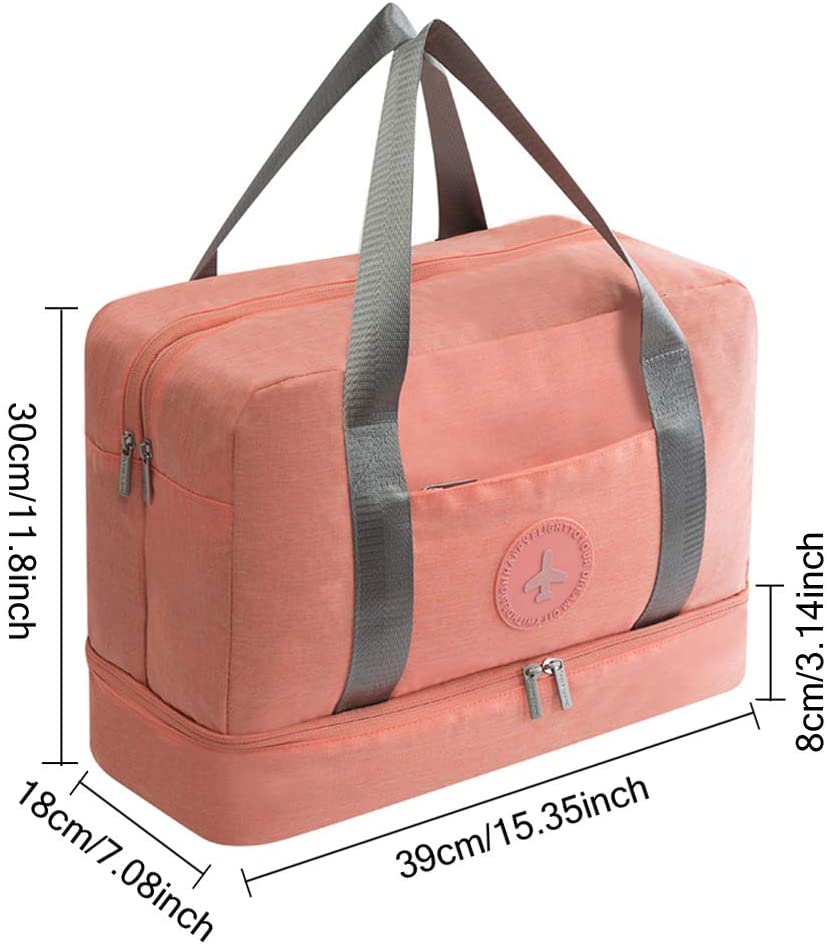Kaxich Sports Bag with Shoe Compartment Waterproof Travel Bag Large Capacity Handbag for Men and Women, Orange - Image 2