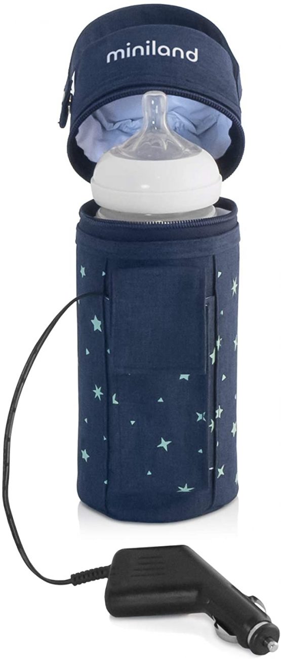 Miniland Baby Bottle Warmer Very Practical for The car, Denim