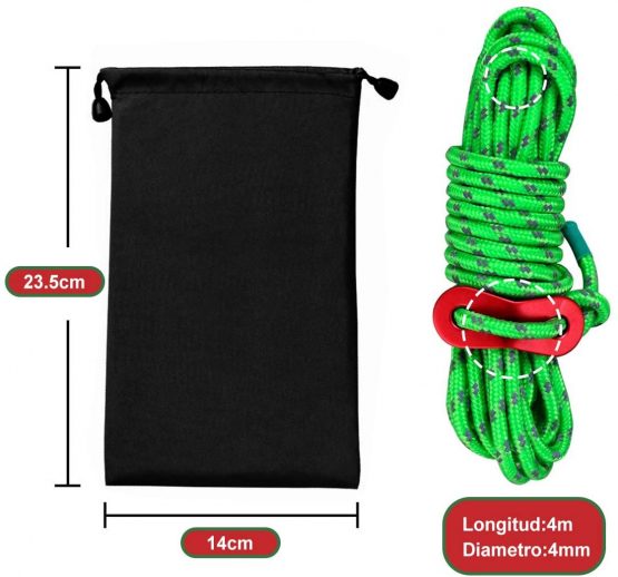 BHGWR 8 Pack Reflective Tent Guy Ropes, Light-Weight Tent Guide Lines Cord with Aluminum Tensioners Adjuster, 13 Feet Green Guy Rope Ideal for Outdoor Camping Hiking Awning Tents - Image 2