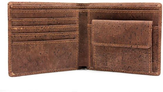 Boshiho Cork Wallet, RFID Blocking Vegans Wallet for Men & Women Slim Design Bifold Purse with Coin Pocket Card Slots Eco Friendly Vegetarian Gift (Cork-1)