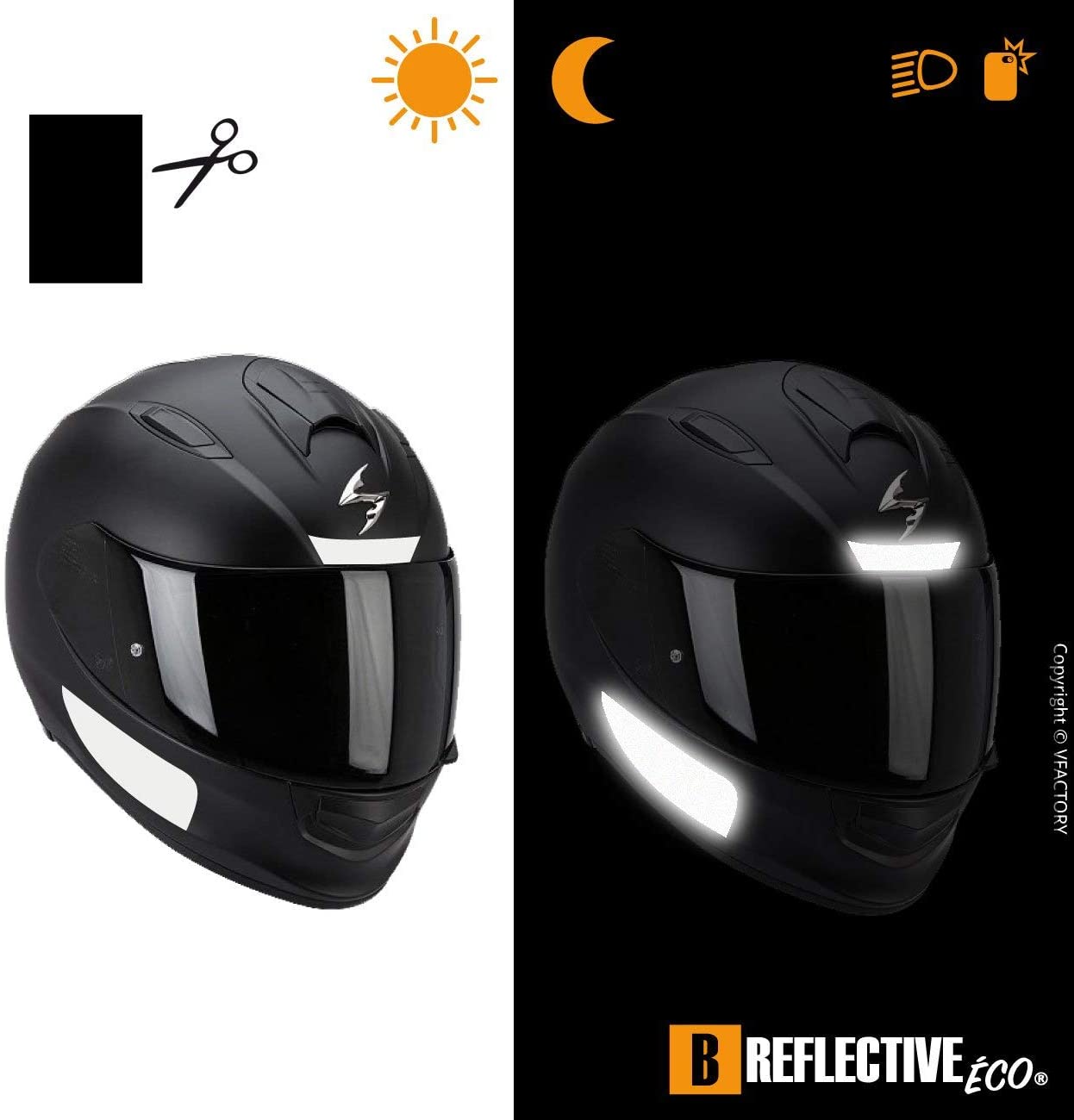 B REFLECTIVE, (4 Pack) Retro reflective DIY kit, Night high visibility safety - Image 3