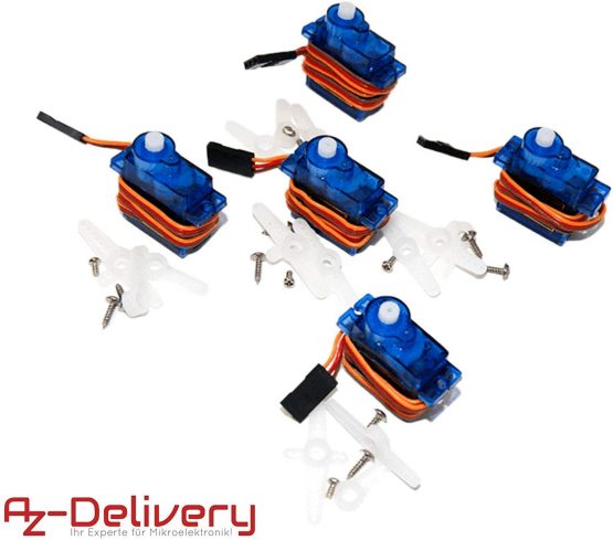 AZDelivery SG90 Micro Servo 9g Toy Robot Helicopter Airplane Arm Boat Motor RC Remote Control 4.8V 6V compatible with Arduino including E-Book!