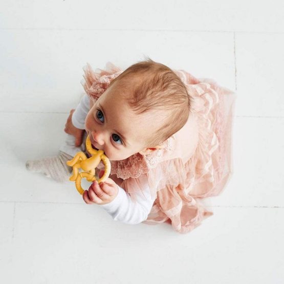 Matchstick Monkey, Mini Teething Toy for Baby, Stimulates and Massages Sore Gums, 3 Months Old+, Yellow - Image 4