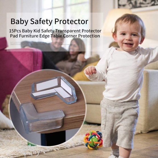 DEWIN Baby Safety Corner Protectors - Corner Table Protector Baby Kid Safety Transparent Protector Pad Furniture Edge Table Corner Protection 15Pcs - Image 3