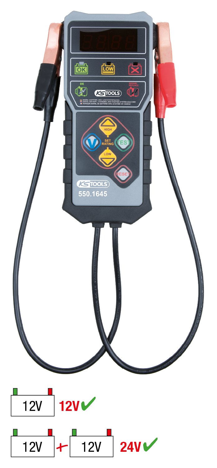 KS Tools 550.1645 12V Digital Battery Tester, colour, Size - Image 2