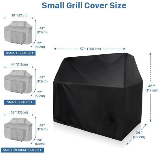 QMQ Barbecue BBQ Cover Heavy Duty Waterproof Grill Protection Large 58-Inch 145cm - Image 3