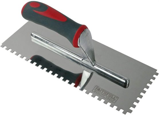 Faithfull SGTNOT6SS Soft Grip Notched Trowel Stainless Steel 11 x 4 1/2-inch - Image 2