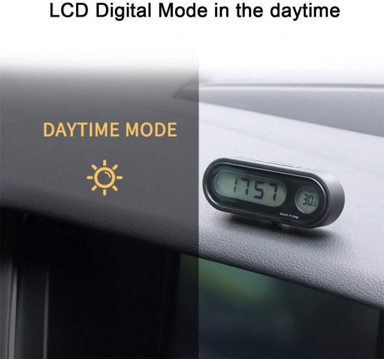 MASO Car Temperature Clock Universal Auto Dashboard Digital Clocks with Blacklight And LCD Screen Adjustable Vehicle Temperature Gauge Support 12h/24h Transformation Modes - Image 4