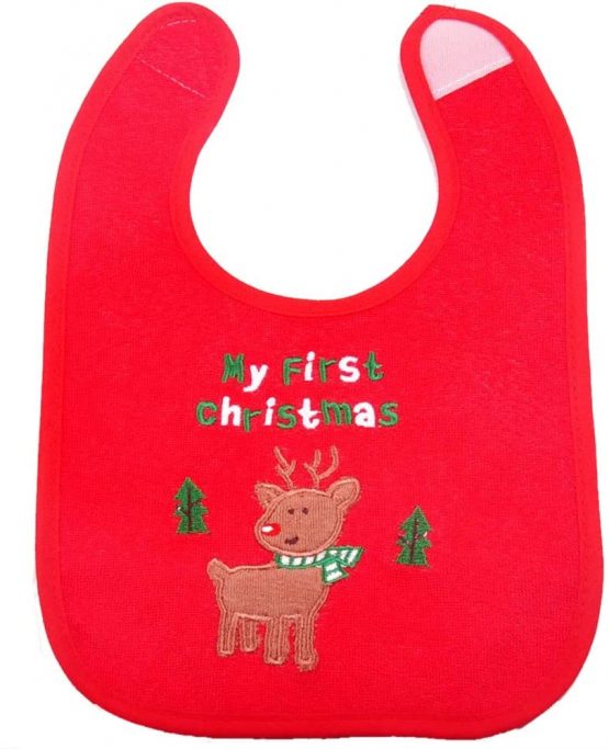 Christmas Baby Bibs,First Christmas Baby Gifts, 4pcs Different Pattern Waterproof Bibs,First Xmas Bib for Babies Newborns and Toddlers - Image 3