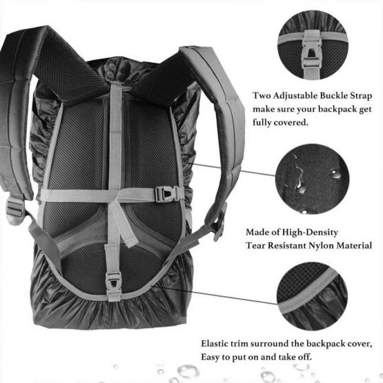 Waterproof Backpack Rain Cover (15-80L) Upgraded Triple Waterproofing with Adjustable Anti Slip Buckle Strap andWear-Resisting and Durable for Outdoor,Hiking,Camping, Traveling,Cycling - Image 2
