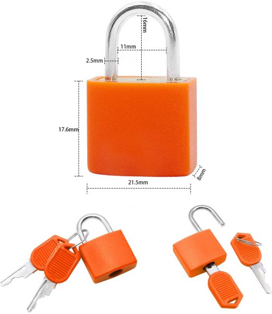 8Pcs Luggage Locks Small Multicolor Padlocks with 2 Keys Sturdy Padlocks for Outdoor Travel Luggage Suitcase Baggage School Gym Lockers Laptop Bag - Image 4