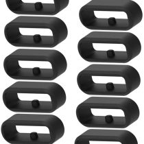 Chofit Replacement Secure Rings Compatible with Garmin Vivoactive 3 Music& Vivoactive 3/Venu/Vivomove 3 Strap Silicone Connector Keepers Fastener Ring Holders Wristband Security Loop Black