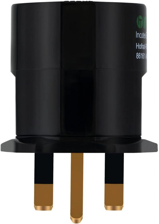 Incutex 2x Power Adapter EU to UK - Europe 2-Pin to 3-Pin UK - 13A Fuse - Travel Plug Socket European SchuKo in black - Image 3