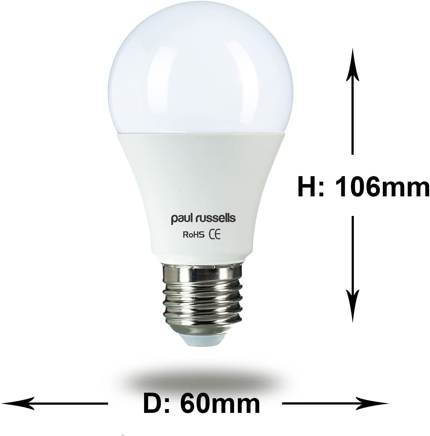 paul russells E27 Edison Screw LED Light, 13W = 100W Equivalent Bulbs, 1521 Lumens, 4000K Standard ES A60 LED GLS - Image 3