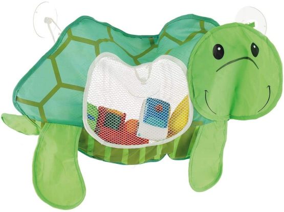 Bieco 04004529 Bathtub Network Turtle Toy Storage for The Bath, Storage for Bath Toys, net for Bath Toy with Suction Cup to Attach, Green - Image 2