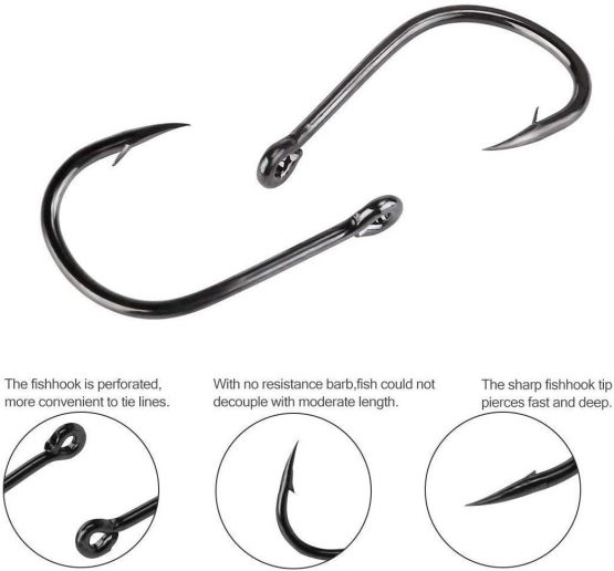 VIPMOON Octopus Fishing Hook - Set of 500pcs/Box/10 Sizes, Small - Image 4