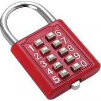 Button Combination Security Padlock Digital Lock Suitcase Luggage Cabinet Drawer Door DIY Toolbox 10-Digit Padlock, 5-Position Locking Mechanism red 5 mechanisms Key 10 Blind Old Man Fixed Gym