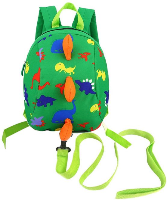 DD Toddler Boys Girls Kids Dinosaur Backpack, Cartoon Safety Anti-Lost Strap Rucksack with Reins