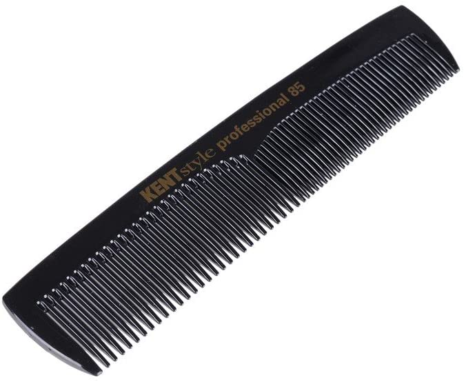 Kent 128mm Men’s Pocket Comb SPC85, Dual-Tooth Hard Rubber Comb for Detangling Styling & Everyday Grooming