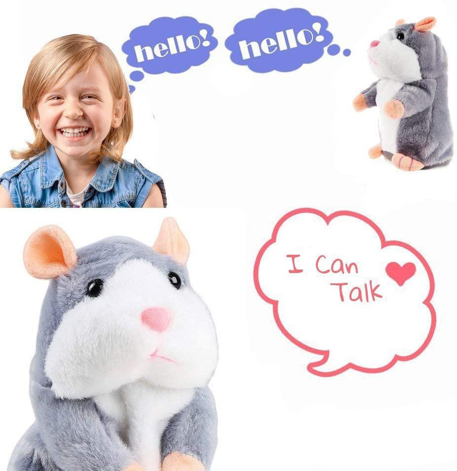 IDEAPRO Talking Hamster Toy, Repeats What You Say Plush Animal Toy, Electronic Hamster Mouse for Boy and Girl Gift - Image 4