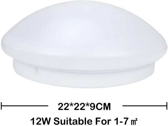 IMVSINCERE 12W LED Ceiling Light, φ220mm 8.5 Inch,IP44 Waterproof Round Flush Ceiling Light Small Ceiling Light 4500K Natural White 1200LM Lighting for Toilet Bathroom Hallway Corridor - Image 4