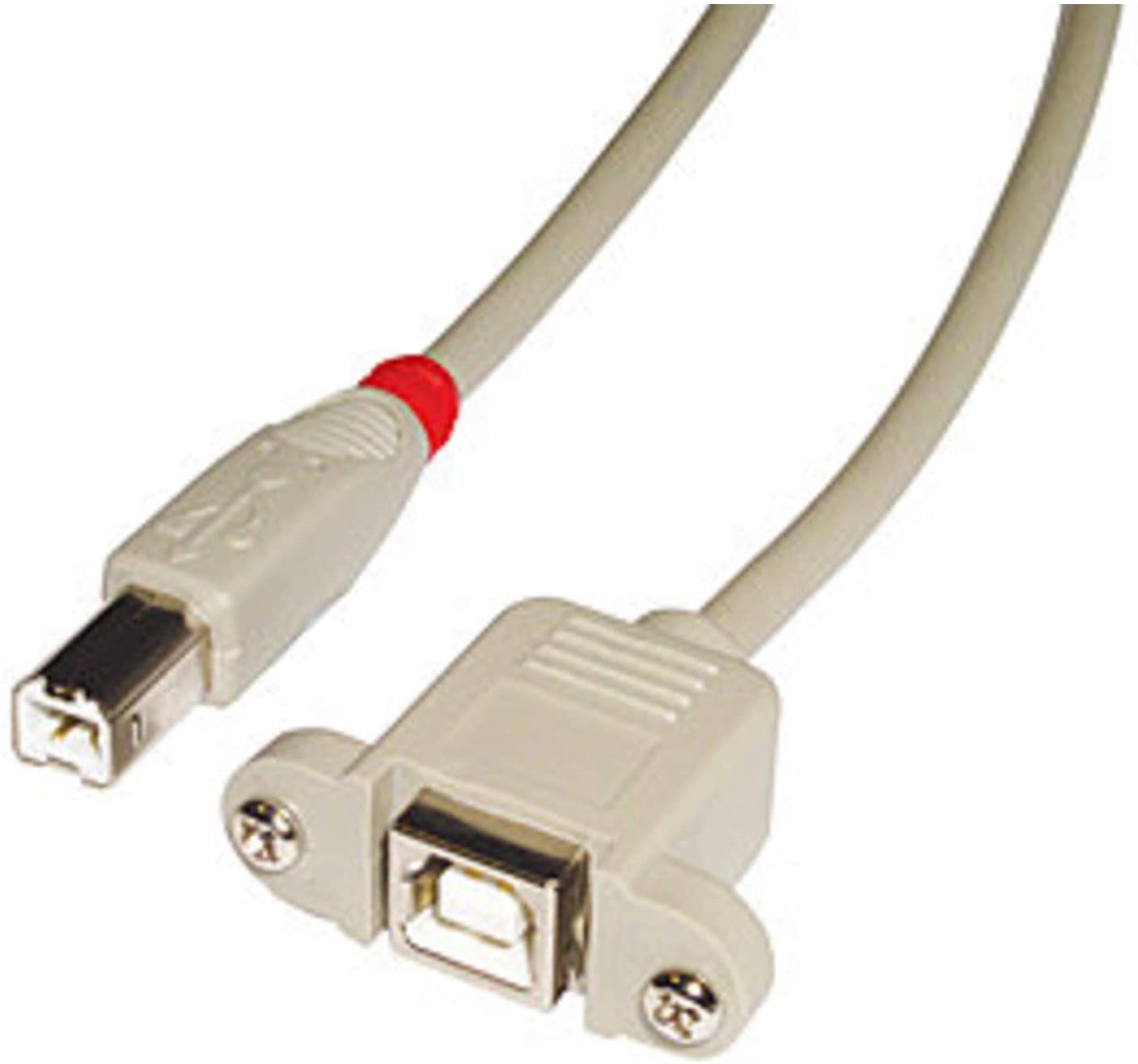 Lindy USB 2.0 Cable type B/B extension, light grey, 0,5m, hellgrau, 0.5m