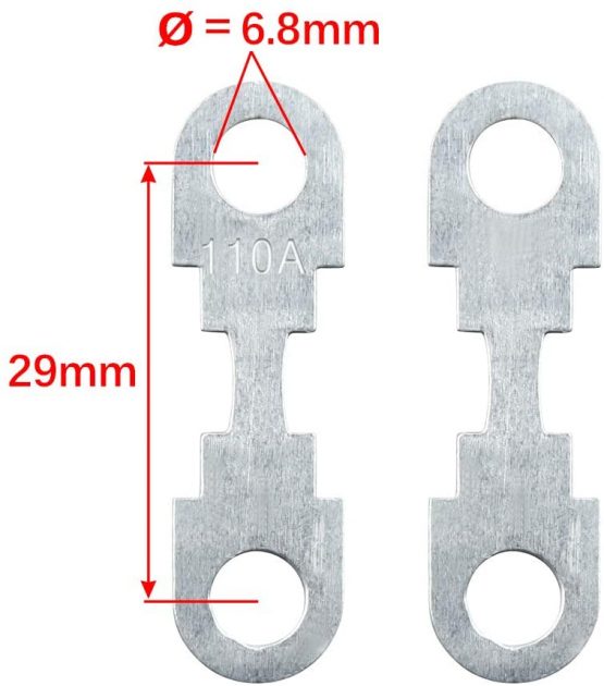 sourcingmap 4pcs 110A Flat Fuse Strip Silver Tone for Car Truck DC 32V Universal - Image 2