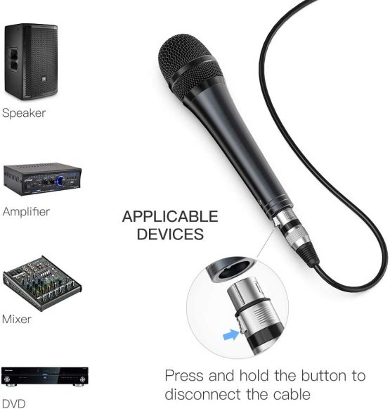FIFINE Wired Microphone with Cord 14.8ft,Handheld Dynamic Mic Karaoke Microphone for Singing Vocal with On and Off Switch-K6 - Image 4