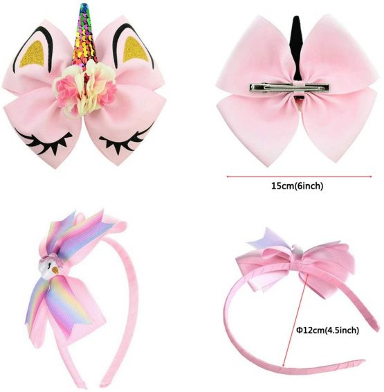 ZCOINS Unicorn Gifts for Girls, Pink Drawstring Bag Coin Purse Makeup Bag Necklace Bracelet Hair Accessories Bag Charms and Temporary Tattoos - Image 4