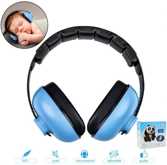 Baby Ear Defender Noise Cancelling Headphones for Kids Noise Reduction Earmuffs Adjustable Headband Hearing Protection for 0-3 Baby/Years Infant/Toddlers (Blue)