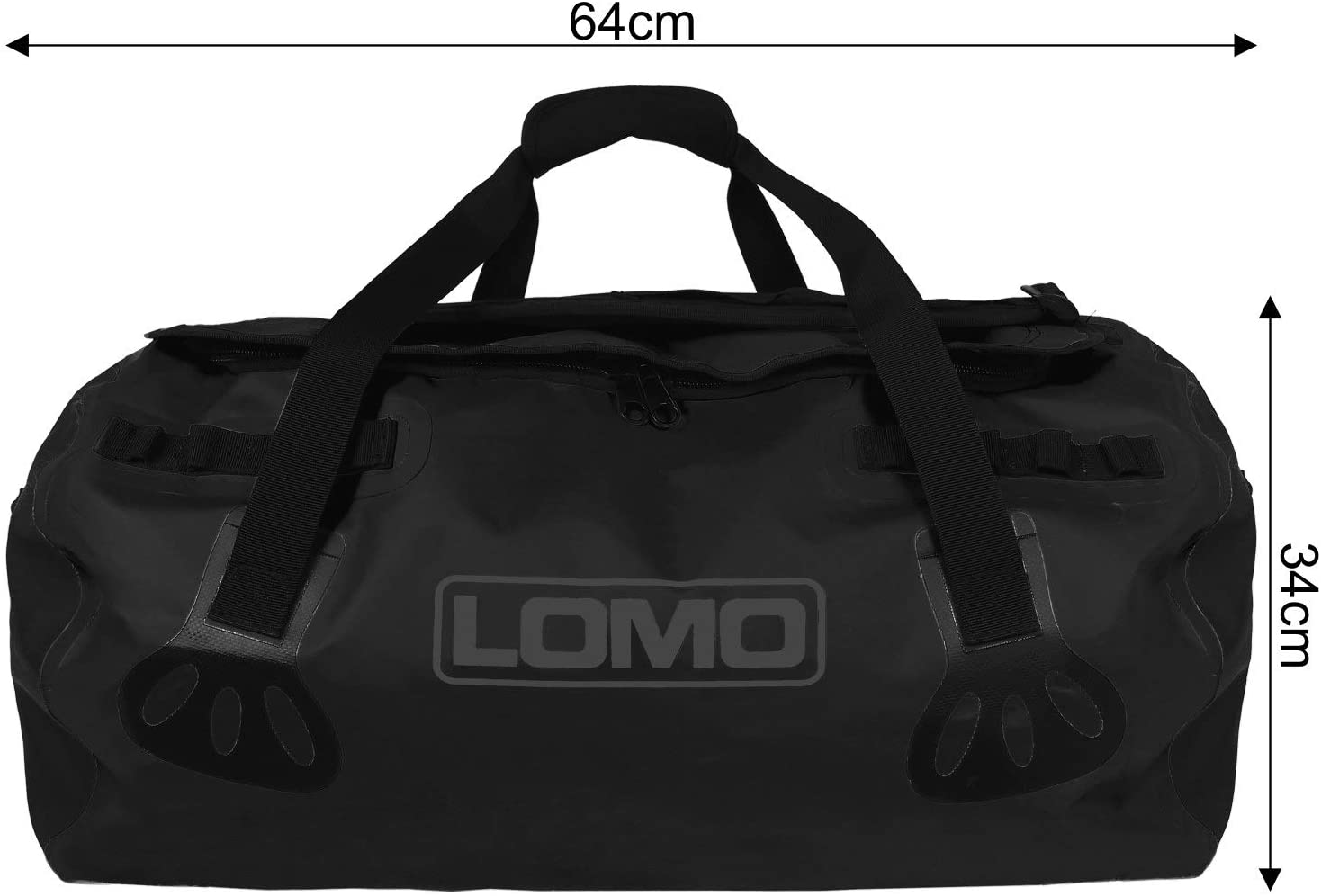 Lomo Blaze 60L Expedition Holdall Duffel Rucksack Bag with Zip- Black - Image 2