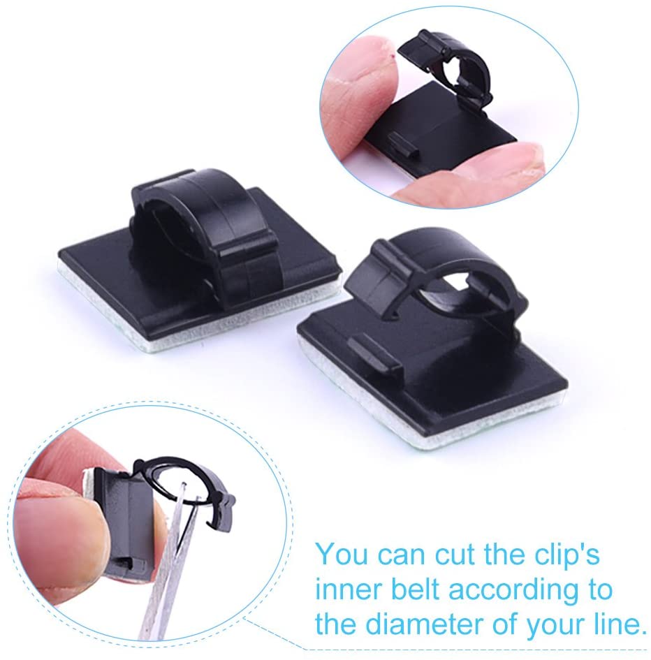 KUUQA Self Adhesive Cable Clips Wire Clips for Cable Management Wire