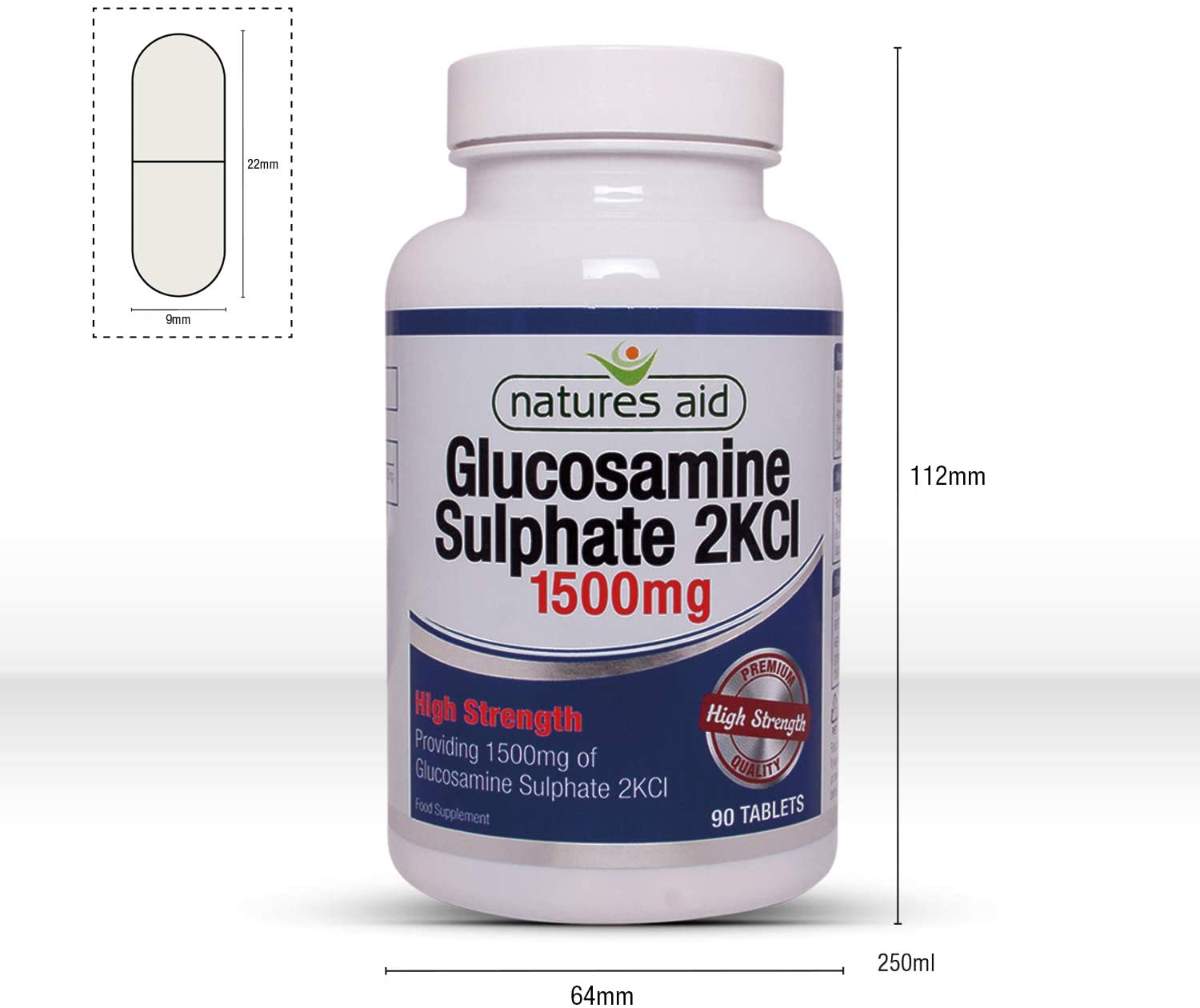 Natures Aid Glucosamine Sulphate 1500mg 90 Tablets, High Strength, Salt-Free, Supports Joint Health, Mobility, Flexibility - Image 3