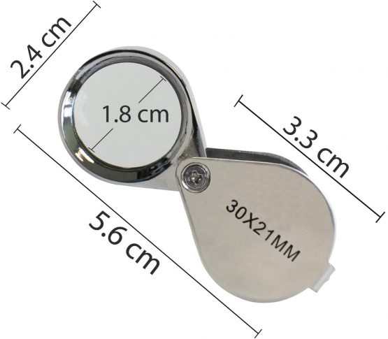 DIGIFLEX Jewellers Loupe - Lens 30 x 21mm Glass Jewellery Antiques Magnifier Eye Lens - Magnifying Handheld Loop - Eyeglass for Hobbies Geology Coin Collecting - Image 4