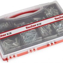 Fischer 71080 SOS Home Kit 360 pcs Wall Plugs and Screws for Full Wall and Perforated Bricks, Grey, Set of 360 Pieces