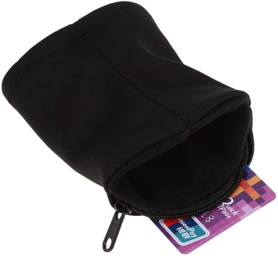 Alomejor Wrist Wallet Zipper Wristband Sweat Band Sports Wrist Wallet Key Money Card Coin Pocket Storage Bag For Running Cycling And Other Sports
